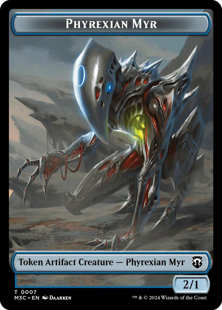 Phyrexian Myr Servo Double Sided Token 7 // 33 (Commander: Modern Horizons 3)  - Ripple Foil | Good Games Adelaide SA