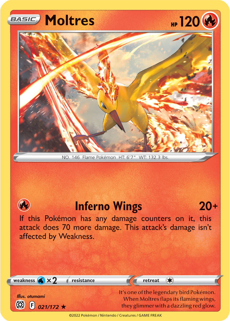 Moltres (021/172) (Theme Deck Exclusive) [Sword & Shield: Brilliant Stars] | Good Games Adelaide SA