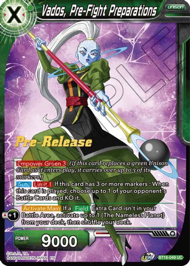 Vados, Pre-Fight Preparations (BT16-049) [Realm of the Gods Prerelease Promos] | Good Games Adelaide SA