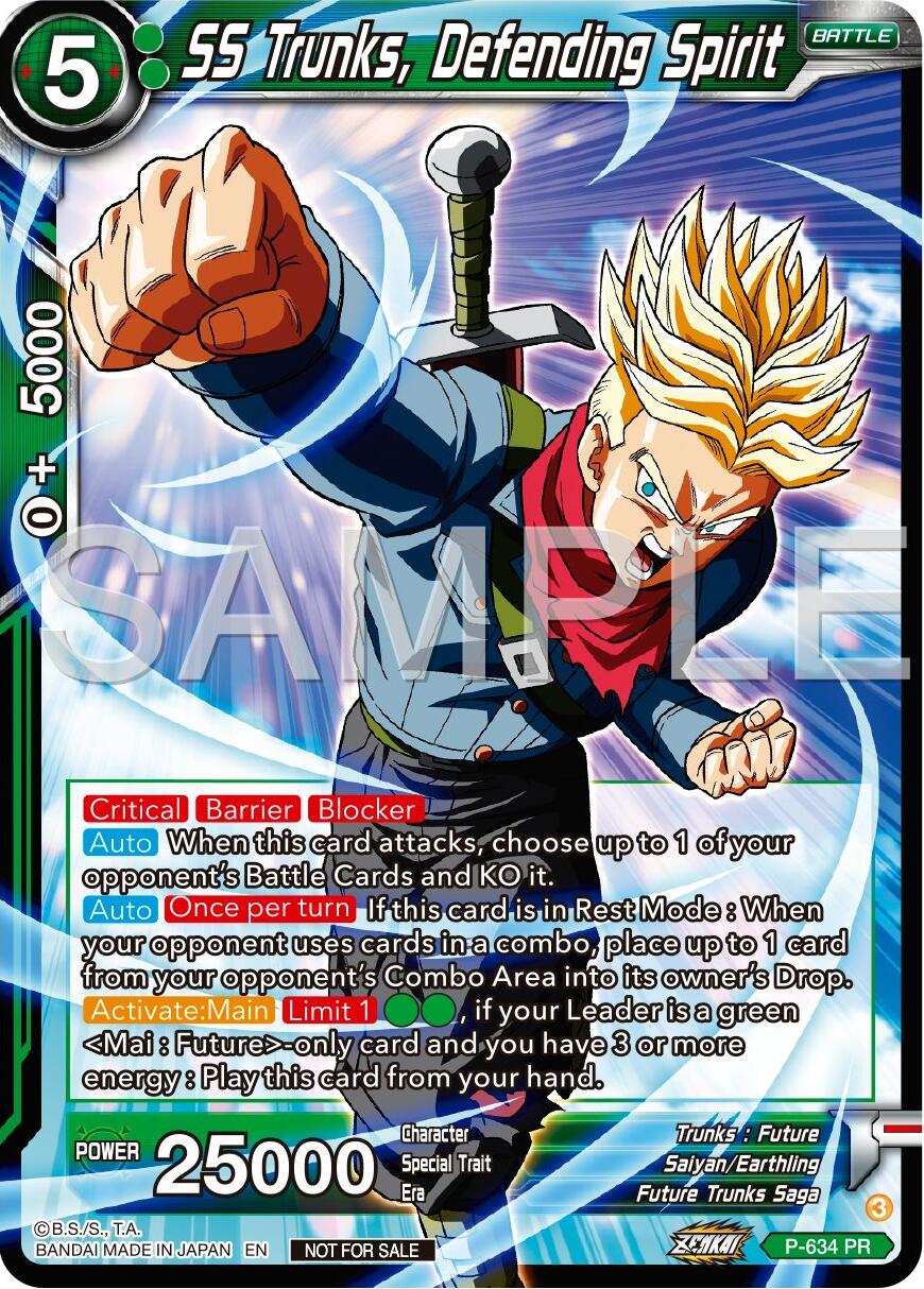 SS Trunks, Defending Spirit (Zenkai Series Tournament Pack Vol.9) (P-634) [Promotion Cards] | Good Games Adelaide SA