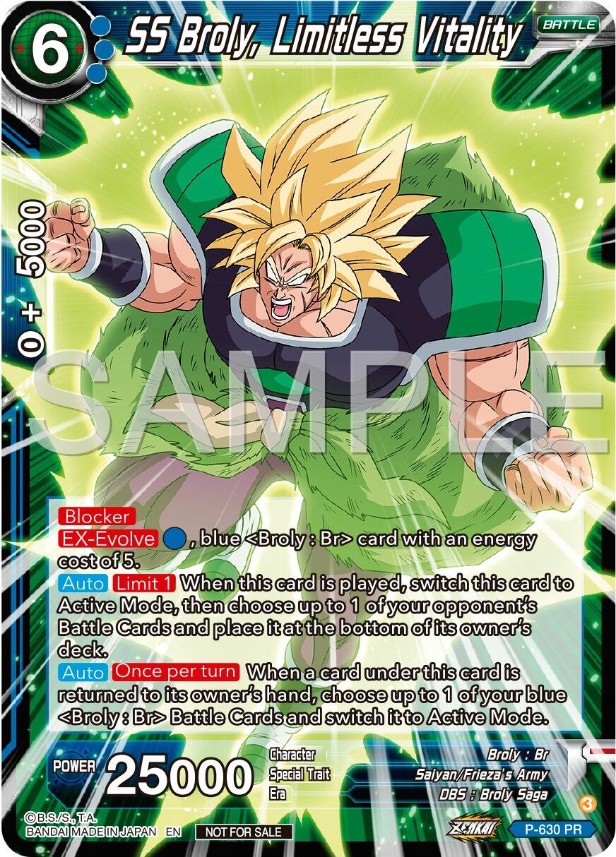 SS Broly, Limitless Vitality (Zenkai Series Tournament Pack Vol.9) (P-630) [Promotion Cards] | Good Games Adelaide SA