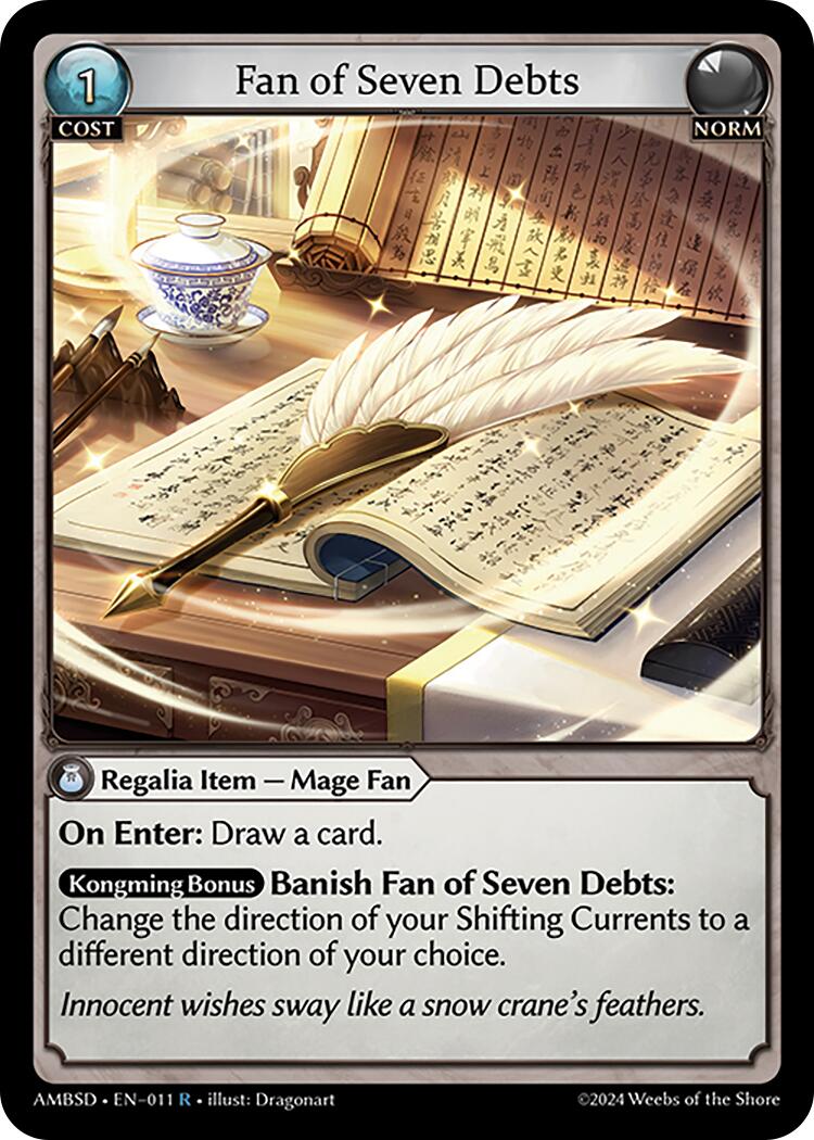 Fan of Seven Debts (011) [Mortal Ambition Starter Decks] | Good Games Adelaide SA