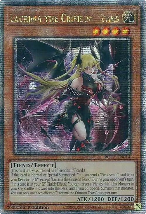 Lacrima the Crimson Tears (Quarter Century Secret Rare) [ROTA-EN014] Quarter Century Secret Rare | Good Games Adelaide SA