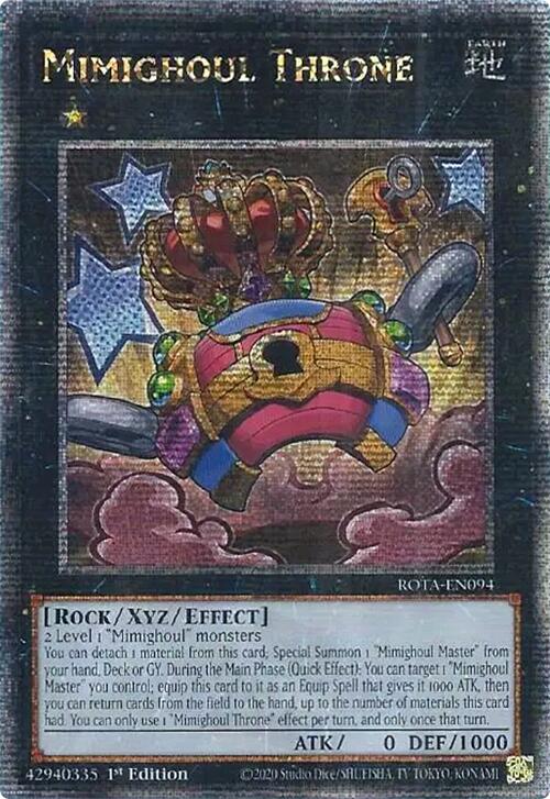 Mimighoul Throne (Quarter Century Secret Rare) [ROTA-EN094] Quarter Century Secret Rare | Good Games Adelaide SA