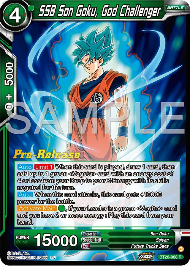 SSB Son Goku, God Challenger (BT26-068) [Ultimate Advent Prerelease Promos] | Good Games Adelaide SA