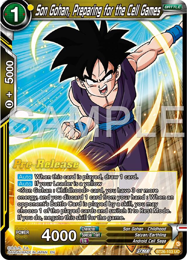 Son Gohan, Preparing for the Cell Games (BT26-103) [Ultimate Advent Prerelease Promos] | Good Games Adelaide SA