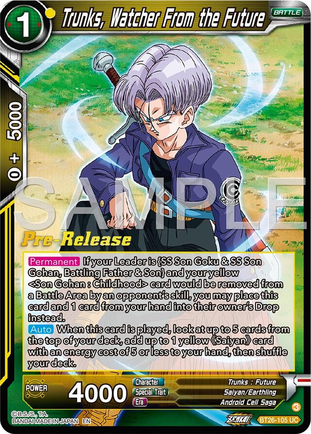 Trunks, Watcher From the Future (BT26-105) [Ultimate Advent Prerelease Promos] | Good Games Adelaide SA