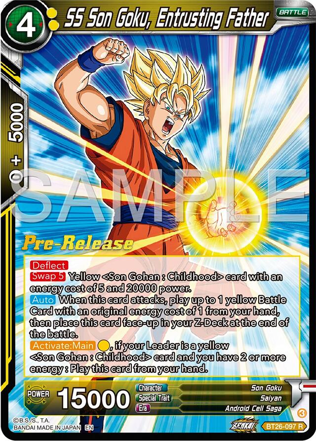 SS Son Goku, Entrusting Father (BT26-097) [Ultimate Advent Prerelease Promos] | Good Games Adelaide SA