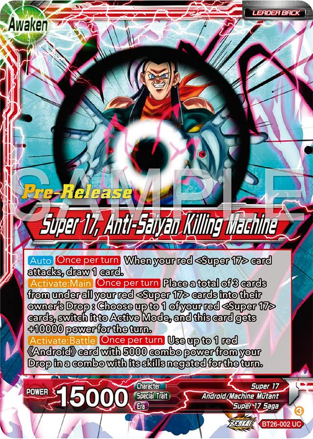Hell Fighter 17 // Super 17, Anti-Saiyan Killing Machine (BT26-002) [Ultimate Advent Prerelease Promos] | Good Games Adelaide SA