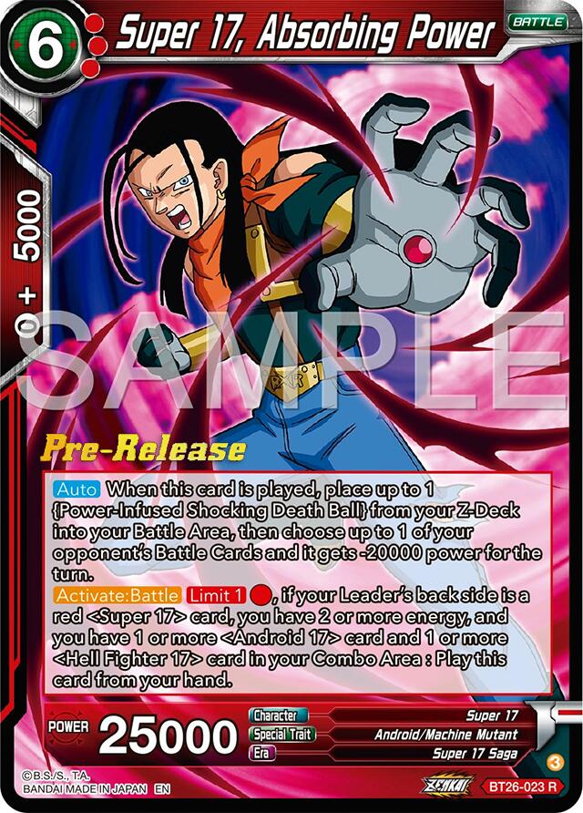 Super 17, Absorbing Power (BT26-023) [Ultimate Advent Prerelease Promos] | Good Games Adelaide SA