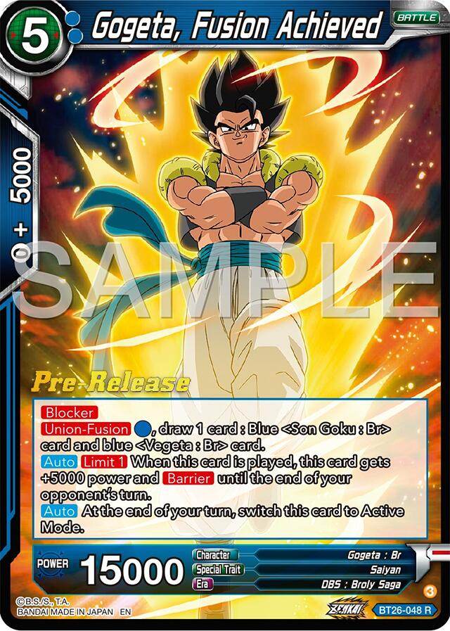 Gogeta, Fusion Achieved (BT26-048) [Ultimate Advent Prerelease Promos] | Good Games Adelaide SA