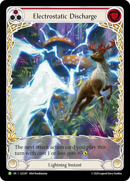 Electostatic Discharge (Red) (Extended Art) - LGS347 [LGS347] (Promo)  Rainbow Foil | Good Games Adelaide SA