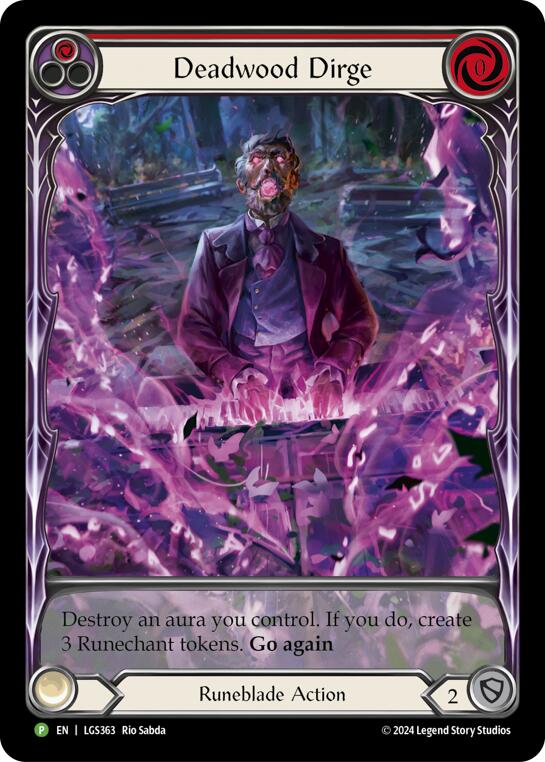Deadwood Dirge (Red) (Extended Art) - LGS363 [LGS363] (Promo)  Rainbow Foil | Good Games Adelaide SA