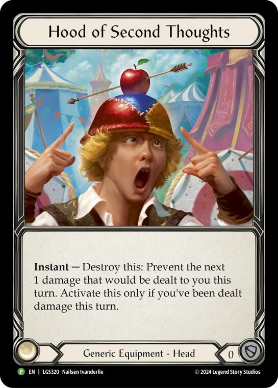 Hood of Second Thoughts - LGS320 [LGS320] (Promo)  Rainbow Foil | Good Games Adelaide SA