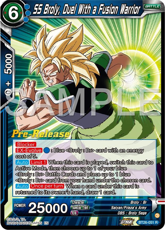SS Broly, Duel With a Fusion Warrior (BT26-051) [Ultimate Advent Prerelease Promos] | Good Games Adelaide SA