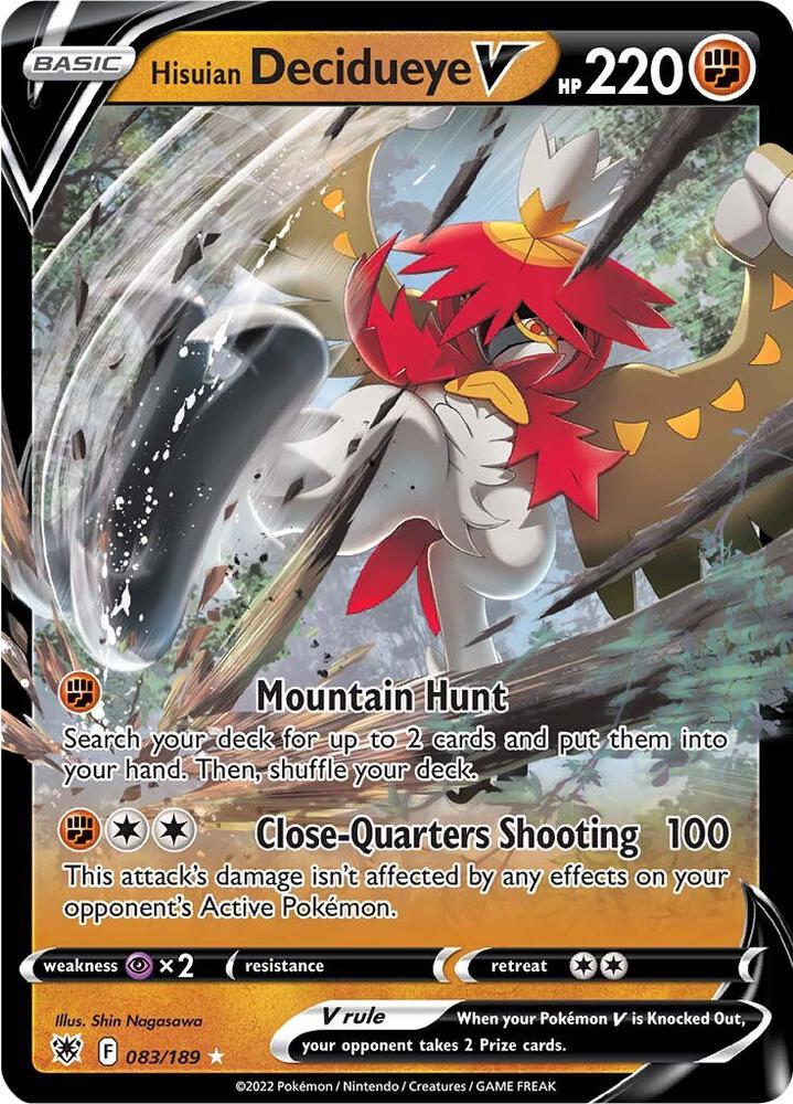 Hisuian Decidueye V 083/189 (SWSH10: Astral Radiance)  - Holofoil | Good Games Adelaide SA