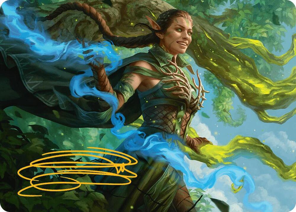 Nissa Worldsoul Speaker Art Card Gold Stamped Signature 31 (Art Series: Aetherdrift)  | Good Games Adelaide SA