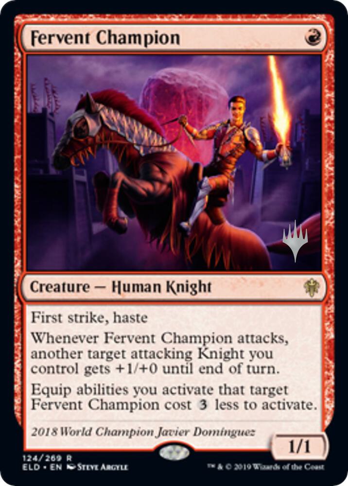 Fervent Champion 124 (Promo Pack: Throne of Eldraine)  - Foil | Good Games Adelaide SA