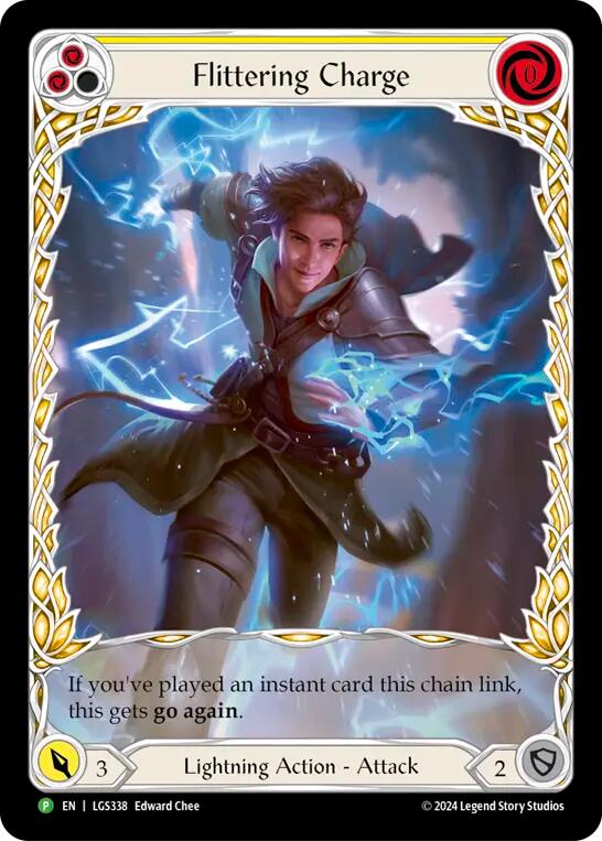 Flittering Charge (Yellow) (Extended Art) [LGS338] (Promo)  Rainbow Foil | Good Games Adelaide SA