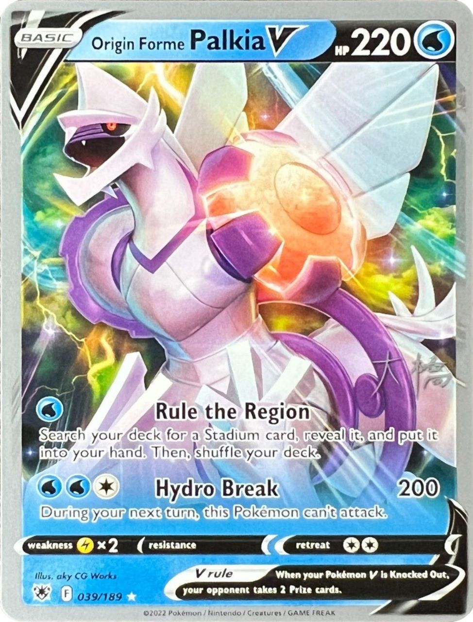 Origin Forme Palkia V (039/189) (Ice Rider Palkia - Rikuto Ohashi) [World Championships 2022] | Good Games Adelaide SA