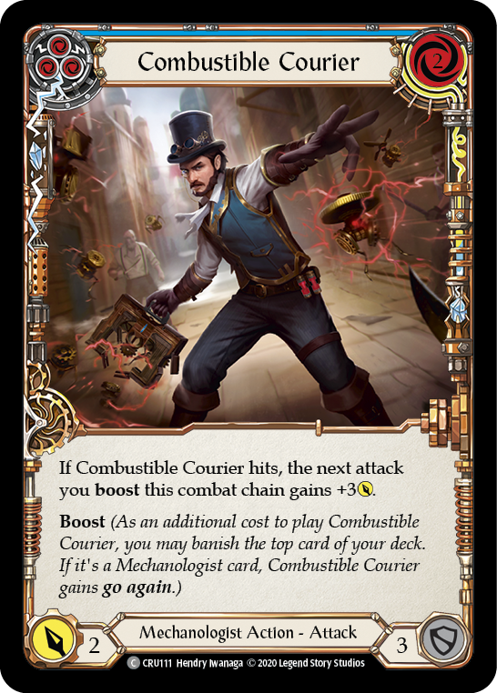 Combustible Courier (Blue) [CRU111] 1st Edition Normal | Good Games Adelaide SA