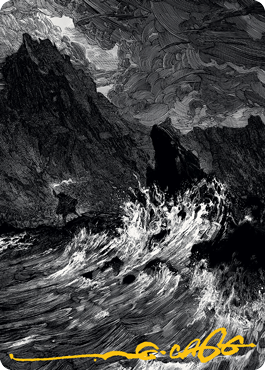 Island Art Card (Gold-Stamped Signature) [Innistrad: Midnight Hunt Art Series] | Good Games Adelaide SA