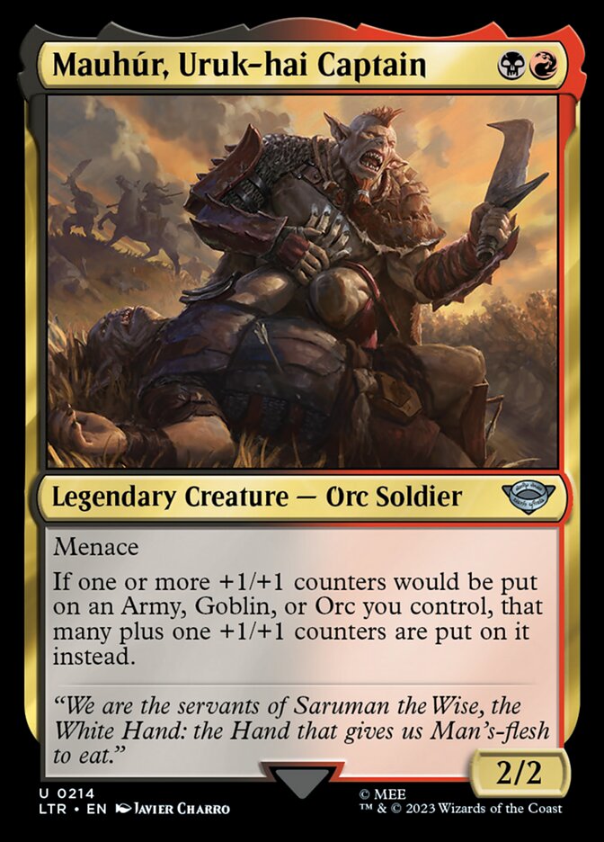 Mauhúr, Uruk-hai Captain 214 (Universes Beyond: The Lord of the Rings: Tales of Middle-earth)  - Foil | Good Games Adelaide SA