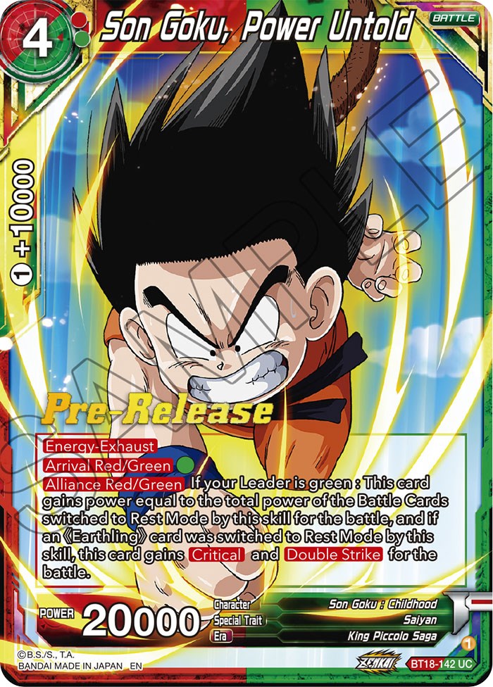 Son Goku, Power Untold (BT18-142) [Dawn of the Z-Legends Prerelease Promos] | Good Games Adelaide SA