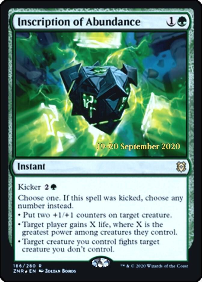 Inscription of Abundance 186 (Prerelease Cards)  - Foil | Good Games Adelaide SA