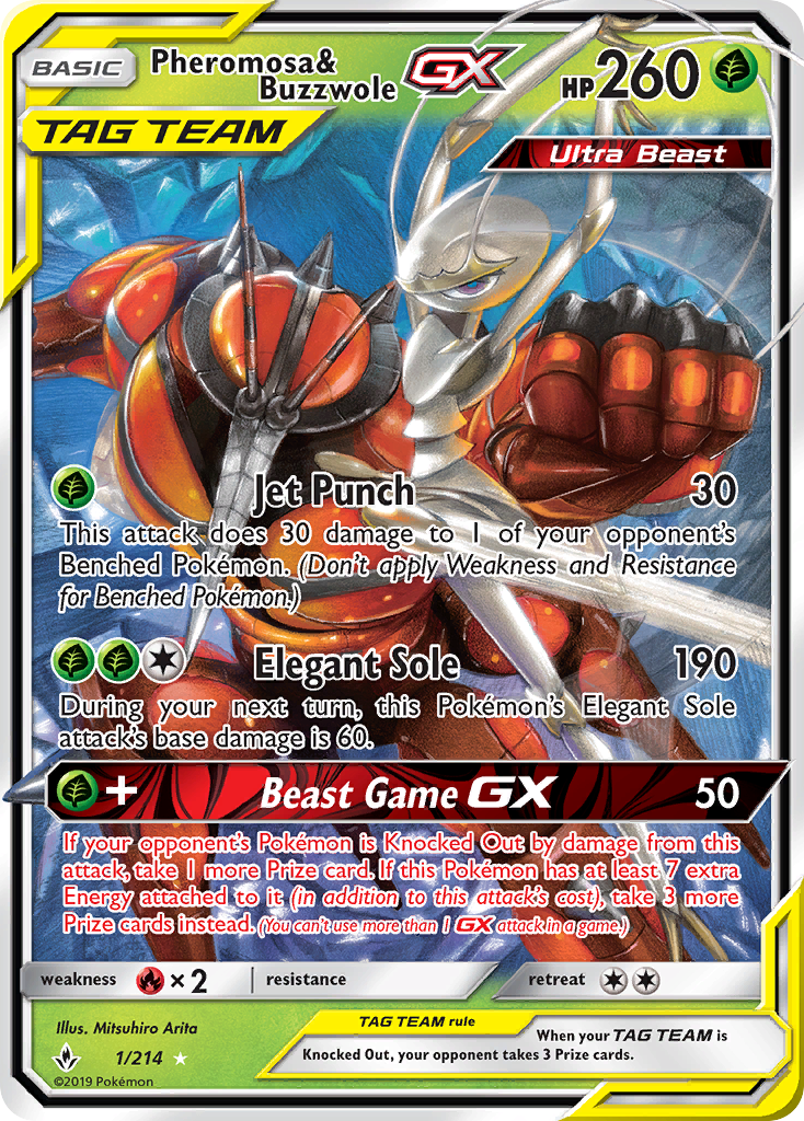 Pheromosa & Buzzwole GX (1/214) [Sun & Moon: Unbroken Bonds] | Good Games Adelaide SA