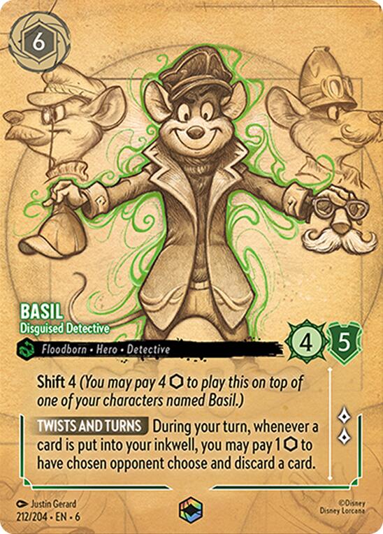 Basil - Disguised Detective (Enchanted) (212/204) [Azurite Sea] | Good Games Adelaide SA
