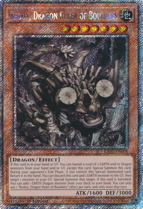 Redox, Dragon Ruler of Boulders (Platinum Secret Rare) [RA03-EN008] Platinum Secret Rare | Good Games Adelaide SA