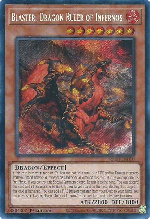 Blaster, Dragon Ruler of Infernos (Secret Rare) [RA03-EN010] Secret Rare | Good Games Adelaide SA