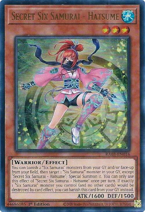 Secret Six Samurai - Hatsume (UR) [RA03-EN016] Ultra Rare | Good Games Adelaide SA