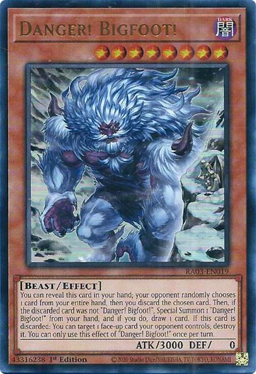 Danger! Bigfoot! (Alternate Art) (UR) [RA03-EN019] Ultra Rare | Good Games Adelaide SA