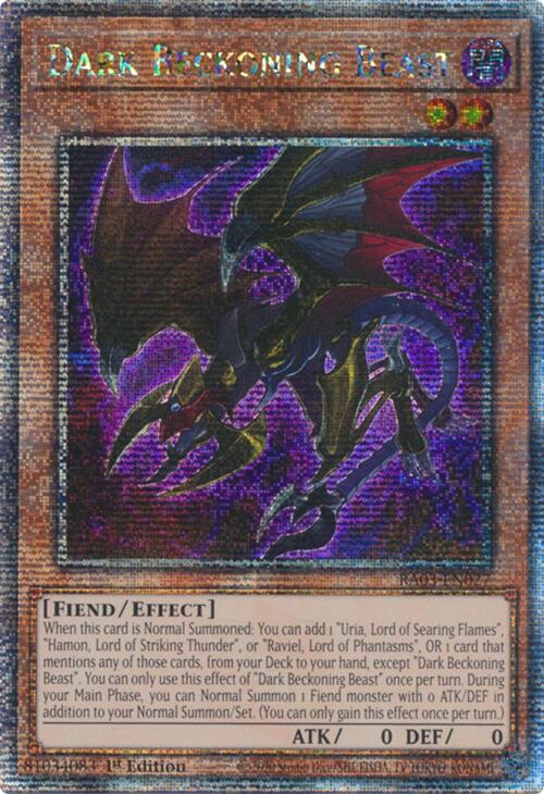 Dark Beckoning Beast (Quarter Century Secret Rare) [RA03-EN027] Quarter Century Secret Rare | Good Games Adelaide SA