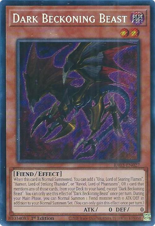 Dark Beckoning Beast (Secret Rare) [RA03-EN027] Secret Rare | Good Games Adelaide SA