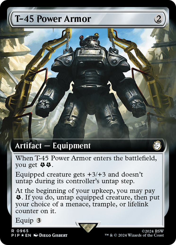 T-45 Power Armor (Extended Art) (Surge Foil) [Fallout] | Good Games Adelaide SA