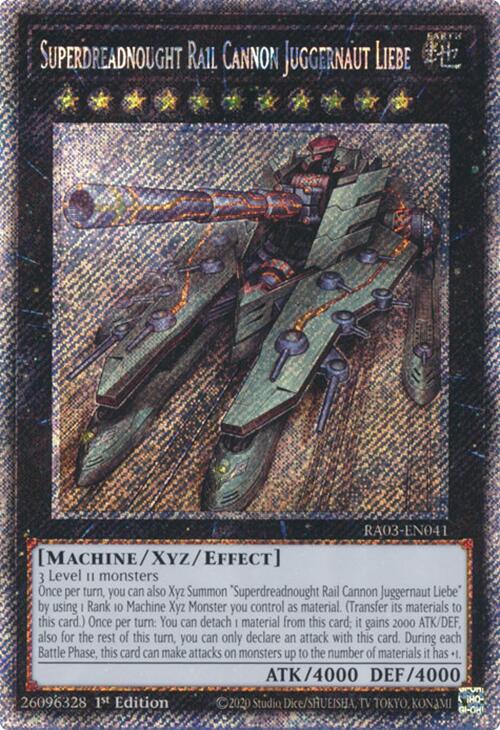 Superdreadnought Rail Cannon Juggernaut Liebe (Platinum Secret Rare) [RA03-EN041] Platinum Secret Rare | Good Games Adelaide SA