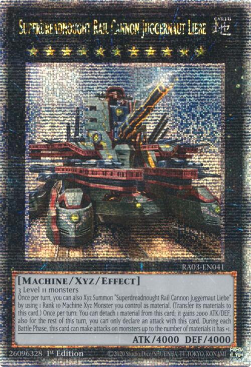 Superdreadnought Rail Cannon Juggernaut Liebe (Alternate Art) (Quarter Century Secret Rare) [RA03-EN041] Quarter Century Secret Rare | Good Games Adelaide SA