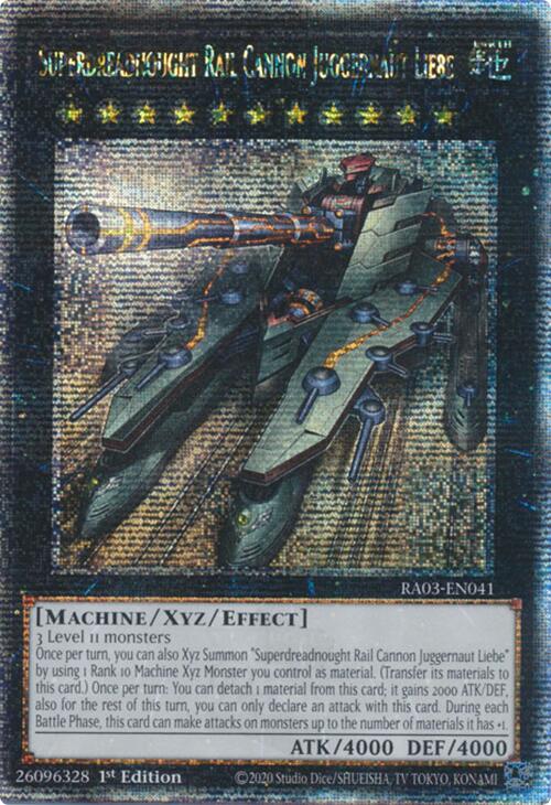 Superdreadnought Rail Cannon Juggernaut Liebe (Quarter Century Secret Rare) [RA03-EN041] Quarter Century Secret Rare | Good Games Adelaide SA