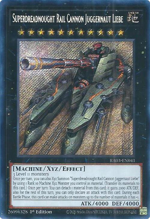 Superdreadnought Rail Cannon Juggernaut Liebe (Secret Rare) [RA03-EN041] Secret Rare | Good Games Adelaide SA