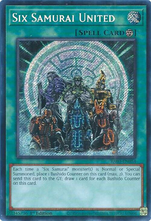 Six Samurai United (Secret Rare) [RA03-EN054] Secret Rare | Good Games Adelaide SA