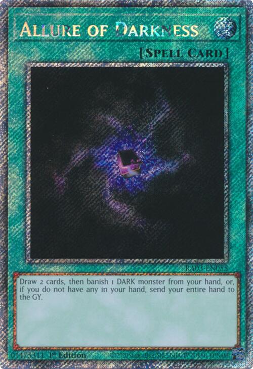 Allure of Darkness (Platinum Secret Rare) [RA03-EN055] Platinum Secret Rare | Good Games Adelaide SA