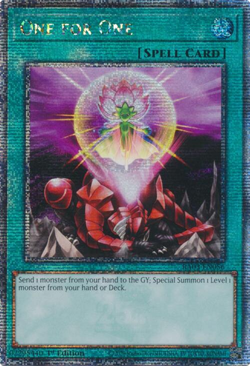 One for One (Quarter Century Secret Rare) [RA03-EN056] Quarter Century Secret Rare | Good Games Adelaide SA