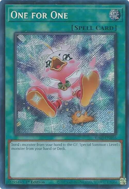 One for One (Alternate Art) (Secret Rare) [RA03-EN056] Secret Rare | Good Games Adelaide SA