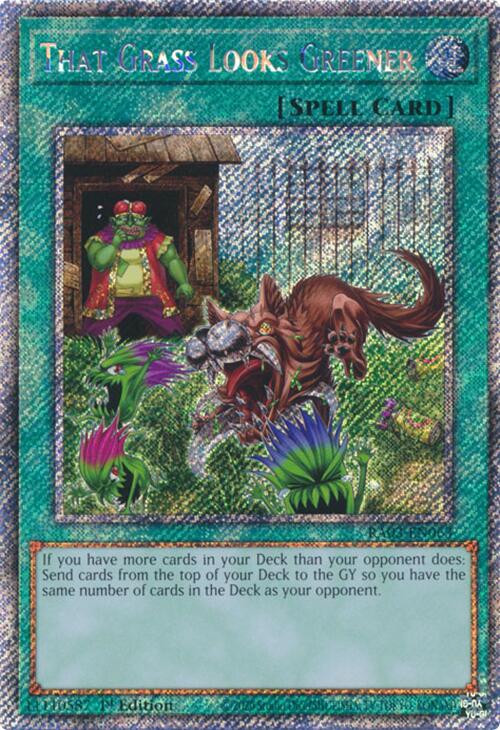 That Grass Looks Greener (Platinum Secret Rare) [RA03-EN063] Platinum Secret Rare | Good Games Adelaide SA
