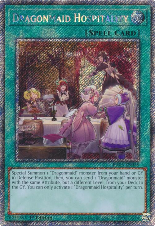 Dragonmaid Hospitality (Platinum Secret Rare) [RA03-EN068] Platinum Secret Rare | Good Games Adelaide SA