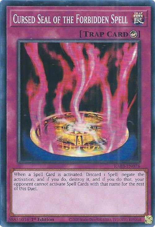 Cursed Seal of the Forbidden Spell [RA03-EN076] Super Rare | Good Games Adelaide SA