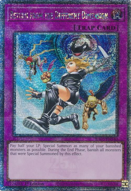 Return from the Different Dimension (Quarter Century Secret Rare) [RA03-EN140] Quarter Century Secret Rare | Good Games Adelaide SA